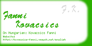 fanni kovacsics business card